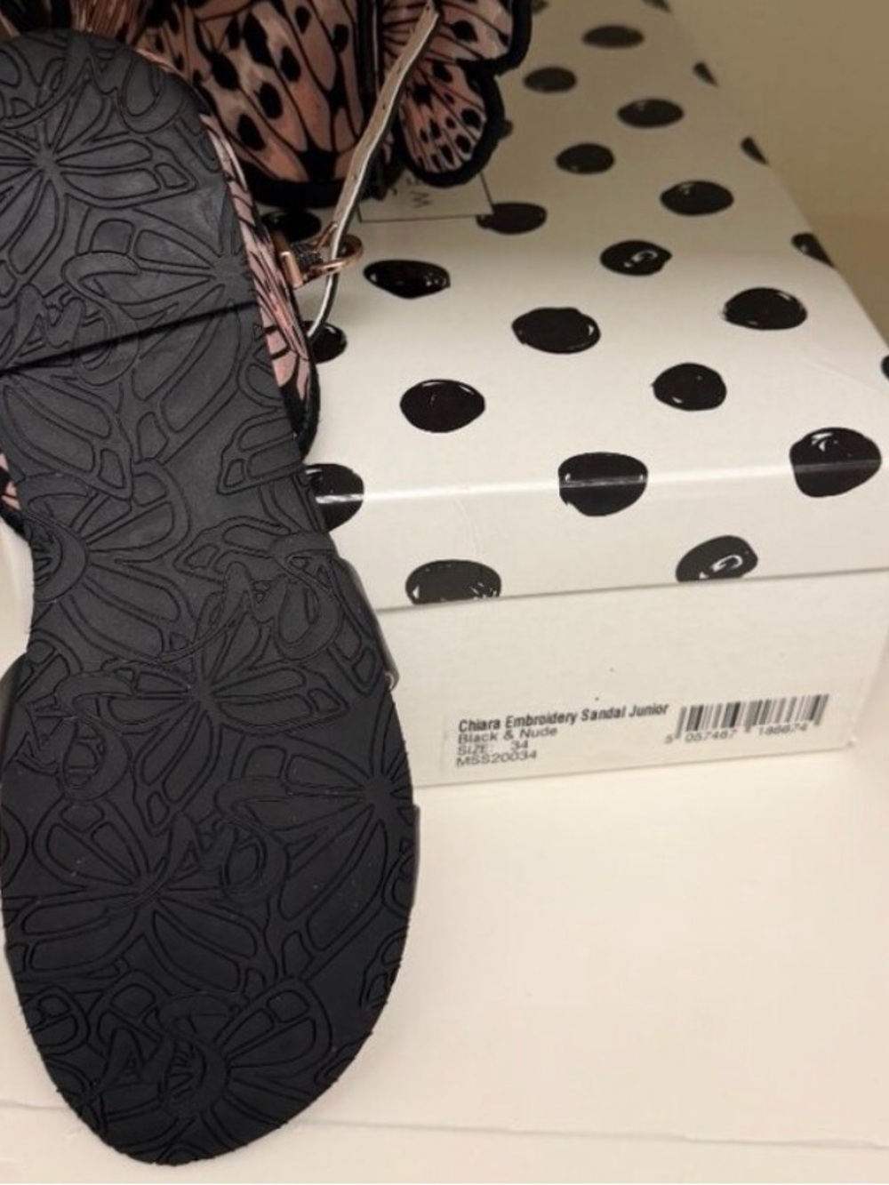 Butterfly Embroidery Sandals in Black & Nude SOPHIA WEBSTER NEW WITH BOX - Picture 3 of 6